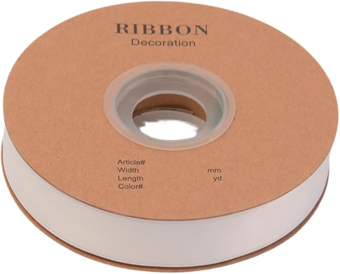 Double Side Satin Ribbon, Continuous 20 Yards,Use for Craft Bows Bouquet, Gift Wrapping, Wedding Decoration, Floral Arrangement (White, 4/5 inch)