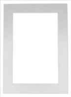8.5x11 Mat Bevel Cut for 7x9 Photos - Acid Free Metallic Silver Precut Matboard - for Pictures, Photos, Framing - 4-ply Thickness