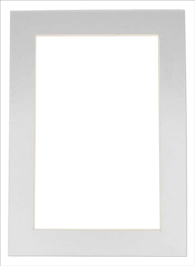 6x8 Mat for 8x10 Frame - Precut Mat Board Acid-Free Metallic Silver 6x8 Photo Matte Made to Fit a 8x10 Picture Frame, Premium Matboard for Family Photos, Show Kits, Art, Picture Framing, Pack of 1 Mat