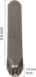 YKLP 1/4" Metal Number Stamps Set, 6mm Steel Number Punch DIY Tool for Leather, Brass, Aluminum, Mild Steel 9Pcs(0-9)