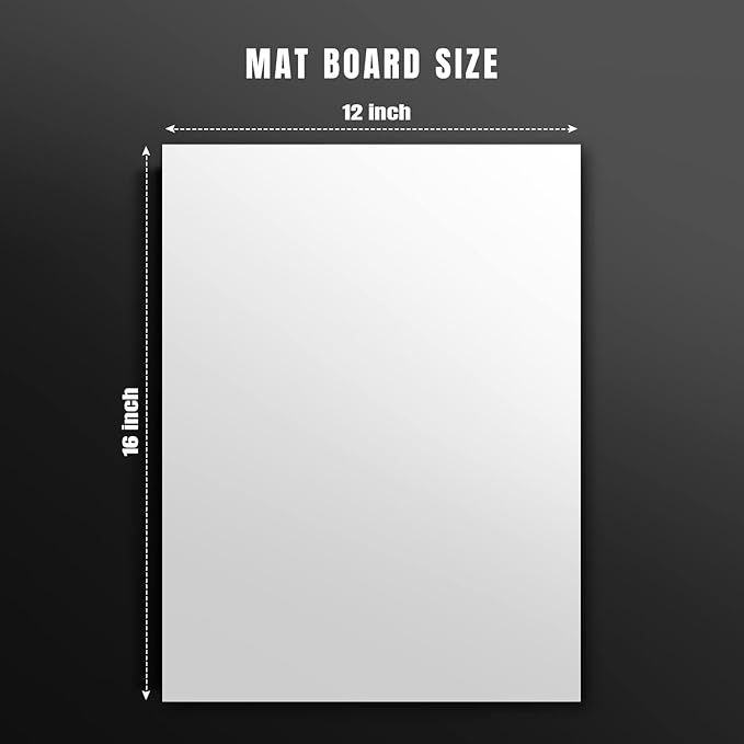 AUEAR, 15 Pack 12x16 Uncut Matte Boards White Photo Mat Board Great for Picture Framing, Print, Artwork