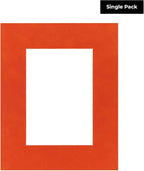 8.5x11 Mat Bevel Cut for 7x9 Photos - Acid Free Orange Suede Precut Matboard - For Pictures, Photos, Framing - 4-ply Thickness