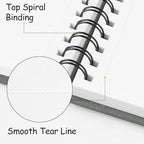 8.3x5.8 Sketch Book, Top Spiral Bound Sketch Pad, 60sheets 92lb/150gsm Bright White Paper, Acid-Free Mixed Media Paper for Painting, Dawing & Art Supplies. B-Darkgrey