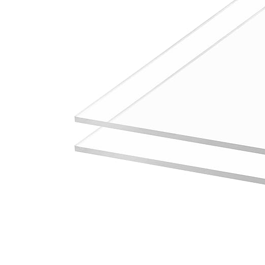 Pack of 10 Clear Acrylic Sheet 8" x 10" Cast Plexiglass Panel 1/8" Thick (3mm) Transparent Plastic Board for Sign, Craft, Display Projects, Laser Cutting, Engraving