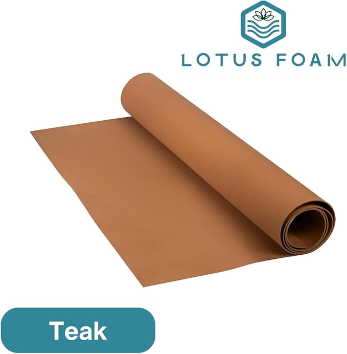 LotusFoam Large 3mm EVA Foam Sheet - 44"x 85" High Density Foam 130 kg/m3 for Cosplay, Costumes, Crafts, Flooring, Outdoor Use - 35 Colors (Teak) - Teak