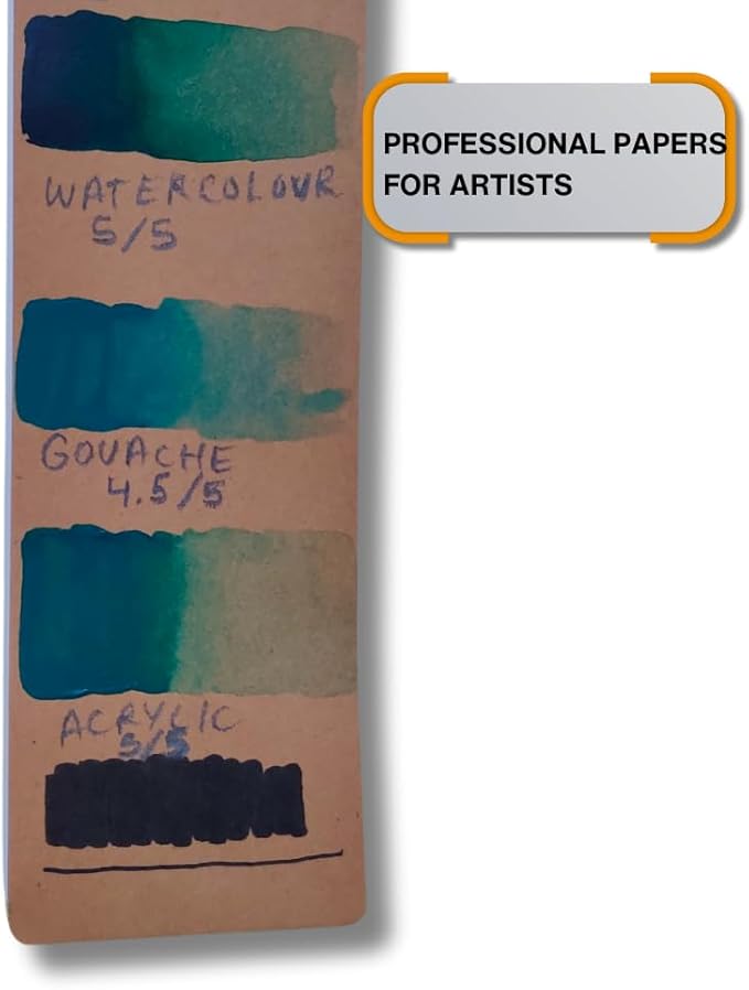 350 GSM DIY Premium Brown Kraft Bookmark Sketchpads, Ideal for Mixed Media and Fine Arts (Pack of 2)