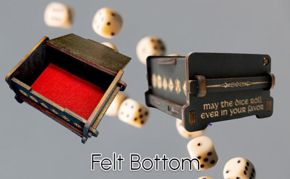 Dice Box - BLACK - 6x4x3 Also holds jewelry and great for desks and desk top items (Beholder)