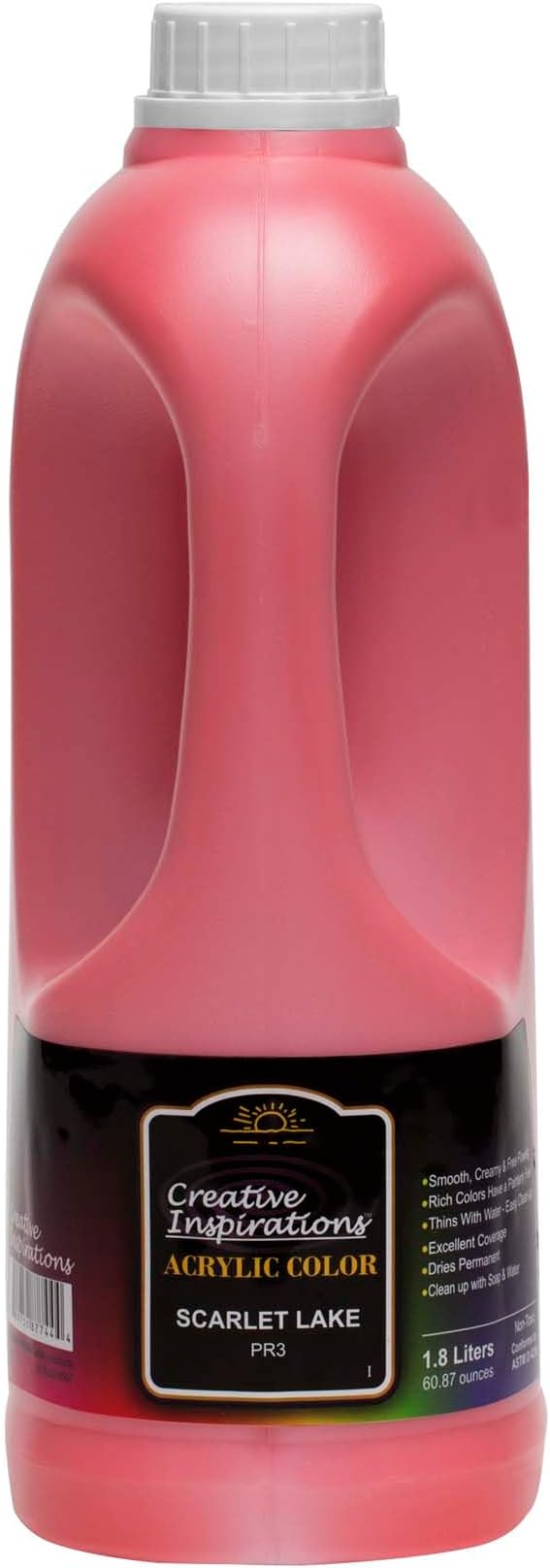 Creative Inspirations Acrylic Paint - Scarlet Lake - 1.8 Liter - Smooth & Creamy Consistency, Vibrant Pigmentation, Great Coverage for Artists - Clean Up with Soap & Water
