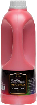 Creative Inspirations Acrylic Paint - Scarlet Lake - 1.8 Liter - Smooth & Creamy Consistency, Vibrant Pigmentation, Great Coverage for Artists - Clean Up with Soap & Water