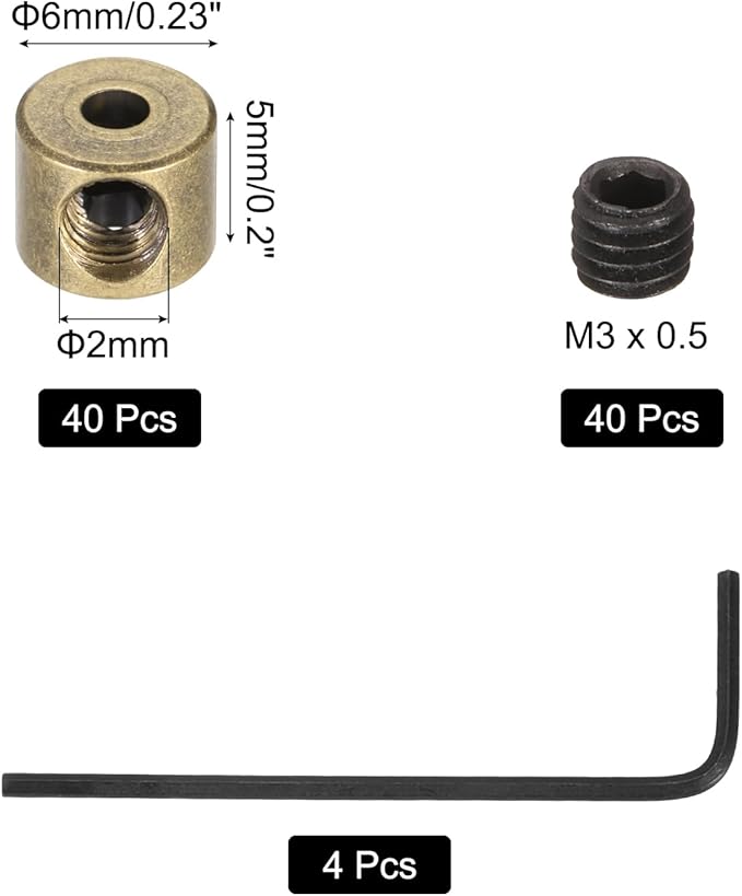 MECCANIXITY 40 Pcs Metal Locking Pin Backs, Locking Pin Keepers Clasp 5mm(H) with 4 Wrench Replacement in Storage Case for Badge, Brooch, Copper Tone