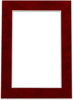 8.5x11 Mat Bevel Cut for 7x9 Photos - Acid Free Bright Red Suede Precut Matboard With Backing Board and Crystal Clear, Self Seal Photo Mat Bag - For Pictures, Photos, Framing - 4-ply Thickness
