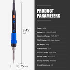 Soldering Iron Kit Solder Gun - 110V 65W Portable Temp Adjustable Pen Type Digital Welding Tools Soldering Iron for Electric PCD Soldering and Desoldering (Pack of 1 Piece with 1 Stand and 1 Cleaner)