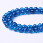 60pcs 6mm Natural Blue Crystal Crackle Quartz Stone Round Loose Beads for Jewelry Making DIY Bracelets Necklaces Energy Healing Stone Beads 15"(6mm, Blue Crackle Quartz)