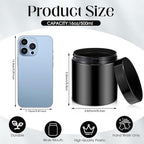 SATINIOR 12 Pack 16 oz Plastic Container Jars with Lids Round Clear Travel Cosmetic Container Slime Jar for Toiletries, Lotion, Cream, Ointment, Makeup, Rhinestone, Sample, Kitchen Storage(Pure Black)
