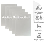 10Pcs Silver Anodized Aluminum Sheet 5" x 7" x 1/32" (0.8mm) Corrosion-Resistant Metal Plates for Laser Engraving, DIY Crafting, Sign Making, Home Decor