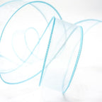 CT CRAFT LLC Sheer Organza Wired Ribbon 1.5" x 50Yards Blue for Wedding Chair Bow Flora Bouquet Gift Wrapping Christmas Tree Home Decor Wreath