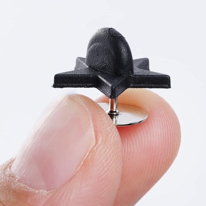 200pcs Black Rubber Pin Backs with 200pcs Blank Pins Star Shape Butterfly Clutch Tie Tacks Backings Pin Holder Keepers for Lapel Pins DIY Accessory