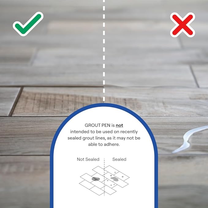 Grout Pen Grey Grout Paint: Waterproof Tile Paint Grout Refresh Restorer for Floor, Kitchen & Bathroom Shower Tiles - Grey - Can Size for Larger Projects - 125ml (4.2oz)