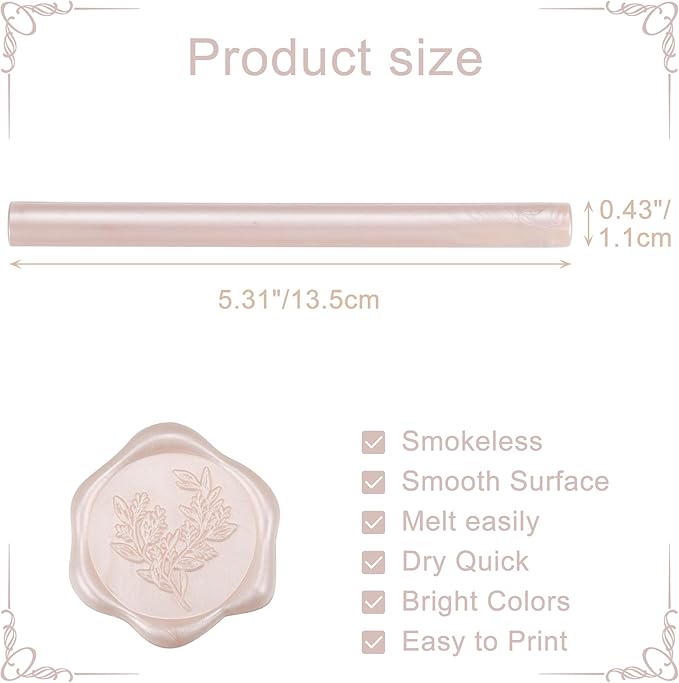 Yoption 15 Pieces Champagne Glue Gun Sealing Wax Sticks for Wax Seal Stamp, Great for Wedding Invitations, Envelopes, Cards, Christmas Gift Ideas, Wine Packages