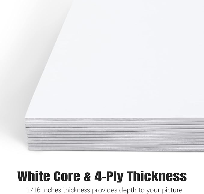 AUEAR, 10 Pack 16x20 Uncut Matte Boards White Photo Mat Board Great for Picture Framing, Print, Artwork