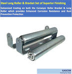 Pack of 2 10"BF Long Roller and Bracket l 1.5"Ø Galvanized Steel Conveyor Roller I Set of Roller and Bracket Versatile as Support Rollers for Woodworking, Roller Stand or Bike Rollers Conveyor Rollers