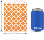 KEYYOOMY 200 Pcs Orange Candy Buffet Bags Small Cookie Bags Polka Dot Paper Treat Bag for Wedding Birthday Party (5 inch x 7 inch)