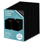 Egofine 11" x 14" Black Plexiglass Sheets 12 Pack 0.04 Inch Cast Acrylic Sheet Thick for DIY Craft Projects, Painting, Photography, Sign, Display Stand, Home Decor, Easy to Cut