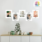 MBC Mat Board Center, 5 Pack 8.5X11 for 6X8 White Picture Mats Frame Mattes, Bevel Cut, Acid Free, 4-Ply Thickness