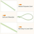MECCANIXITY Waxed Cord 0.5mm Waxed Polyester Cord 175 Yard Wax String for Bracelet Making, Necklaces, Beading, Jewelry Making and DIY Crafts(Grass Green)