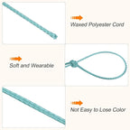MECCANIXITY Waxed Cord 0.5mm Waxed Polyester Cord 175 Yard Wax String for Bracelet Making, Necklaces, Beading, Jewelry Making and DIY Crafts(Lake Blue)