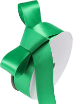 1-1/2" x 100 Yards Emerald Green Polyester Satin Ribbon Single Faced Fabric Ribbons for Eternal Roses, Flower Bouquets, Gift Wrapping, Crafts, Bridal Shower, Wedding Decor
