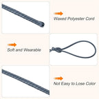 MECCANIXITY Waxed Cord 0.8mm Waxed Polyester Cord 175 Yard Wax String for Bracelet Making,Necklaces, Beading,Jewelry Making and DIY Crafts(Dark Gray)