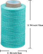 284 Yards Waxed Thread, 210D Heavy Duty Wax Upholstery Thread for Leather Sewing, 0.8mm Flat Waxed String for Bookbinding/Shoe Repairing/Leather Projects