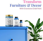 GRANOTONE Chalk Paint for Furniture, Matt-Finish Water-Based Acrylic Paint for Wood, Walls, Metal, Glass, Paper, Fabric Canvas, Maximum Coverage Chalk Paint for Kids & Adults, 500 Ml (GREECE BLUE)