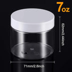 SATINIOR 12 Pack 7 oz Plastic Container Jars with Lids Round Clear Travel Cosmetic Container Slime Jars for Toiletries, Lotion, Cream, Ointments, Makeup, Rhinestone, Samples, Kitchen Storage(White)