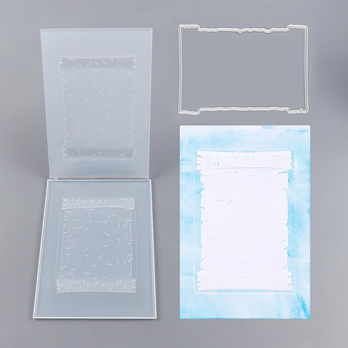 BAOFALI 3D Embossing Folder and Metal Die Set for Card Making,Book Shape Background Plastic Textures Fades Embossing for Paper Crafting Handmade Crafts Graduation Season Scrapbook Card Decorati
