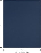 PA Paper Accents Stash Builder Cardstock 8.5" x 11" Empress Blue, 65lb Colored cardstock Paper for Card Making, Scrapbooking, Printing, Quilling and Crafts, 25 Piece Pack