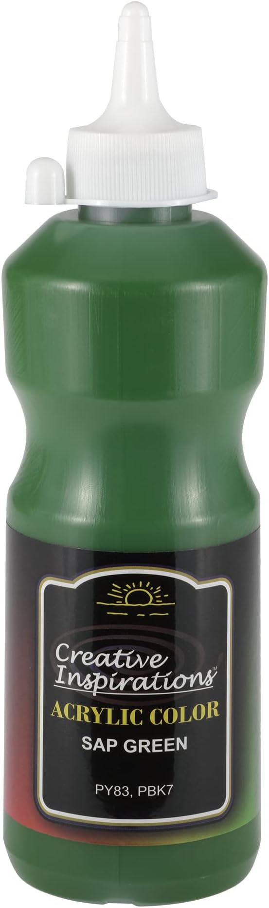 Creative Inspirations Acrylic Paint - Sap Green - 500 mL Bottle - Smooth & Creamy Consistency, Vibrant Pigmentation, Great Coverage for Artists - Clean Up with Soap & Water