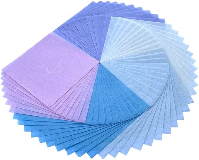 50 Sheets 6 x 6 Inches Natural Fiber Mulberry paper Sheets Square Origami Paper Arts Folding Craft, Decoration Paper, Square Folding Paper for DIY Crafts (Pastel Color, 6x6 Inch)