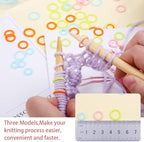 LUNARM 180 Pieces Stitch Markers for Crocheting, Knitting Random Colored Markers Rings(S/M/L), Crochet Locking Knitting Stitch Counter Needle Clip with Storage Box