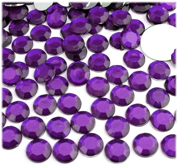 The Crafts Outlet 144pc Rhinestones Round 10mm - Purple Amethyst