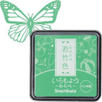 IROMOYO WARABE Stamp PAD, Small Traditional Japanese Ink Colour, Oil-Based Ink pad - Pale Green
