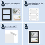 Mat Board Center, Pack of 10, Photo Picture Mats - Acid Free, 4-ply Thickness, White Core - for Pictures, Photos, Framing (8x10 for 2-4x6 Black)