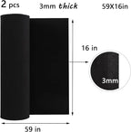 AMZQNART 2Pcs EVA Foam 3mm, Cosplay Foam 16x59 inch Black, High Density 90 kg/m³, for Craft Projects Cosplay Costumes, Fake Weapons, Decorations, Christmas, Easter, Thanksgiving, etc.