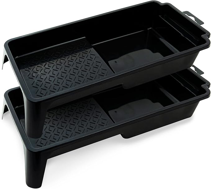 Precision Defined Paint Trays, Paint Roller Trays Liner, Plastic Paint Pan for Roller Brushes, Painting Tray for Painting with Deep Paint Pocket (Paint Roller Tray (2-Pack), 4-inch)