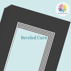 MBC Mat Board Center, 5 Pack 11X14 for 9X12 Black Picture Mats Frame Mattes, Bevel Cut, Acid Free, 4-Ply Thickness