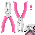 2 PCS Hole Punch, Diameter 1/4" and 1/8" Single Hole Punch, with Pink Soft Grip Hole Puncher Single, for Home, Office and Study, Suitable for Various Cardboard, Labels, and Scrapbooks