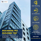 Rockrose Professional Window Tint for Home – One Way Privacy Window Film for Home Offices Heat Blocker Reflective Adhesive Mirror Tint with 99% UV Block – Blue-Silver 24 in x 25FT