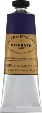 Charvin Extra Fine Oil Paint, Ultramarine Blue Deep 60 mL - Triple-Milled, Rich Texture, Poppy Oil-Based, Light-Fast, Handmade, Archival Quality
