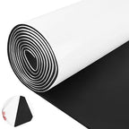 Tolanbbt Sponge Neoprene Foam Sheet with Adhesive - 1/8” Thick, 12” x 59” Closed Cell Foam Rubber Roll, Weatherproof Soundproof Padding for Automotive, Cabinet, Furniture, Crafts, DIY, Black